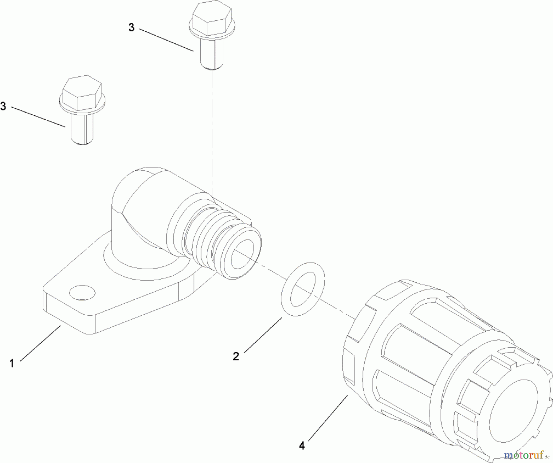 Toro Neu Mowers, Zero-Turn 74812 (Z4800) - Toro TITAN Z4800 Zero-Turn-Radius Riding Mower, 2008 (280000001-280999999) WASHOUT PORT ASSEMBLY NO. 109-6393