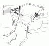 Toro 62912 - 5 hp Lawn Vacuum, 1990 (0000001-0999999) Listas de piezas de repuesto y dibujos CONTROL & HANDLE ASSEMBLY (MODEL 62912)