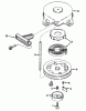 Toro 38120 (S-200) - S-200 Snowthrower, 1984 (4000001-4999999) Listas de piezas de repuesto y dibujos SHROUD & REWIND STARTER NO. 590537 ENGINE TECUMSEH MODEL NO. AH520 TYPE 1602A & 1603B