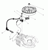 Toro 38185 - CCR 2000 Snowthrower, 1991 (1000001-1999999) Listas de piezas de repuesto y dibujos FLYWHEEL & MAGNETO ASSEMBLY (ENGINE MODEL NO. 47PH7-5, 47PK9-5 & 47PL0-5)