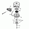 Toro 38543 (824) - 824 Power Shift Snowthrower, 1992 (2000001-2999999) Listas de piezas de repuesto y dibujos REWIND STARTER TECUMSEH NO. 590630