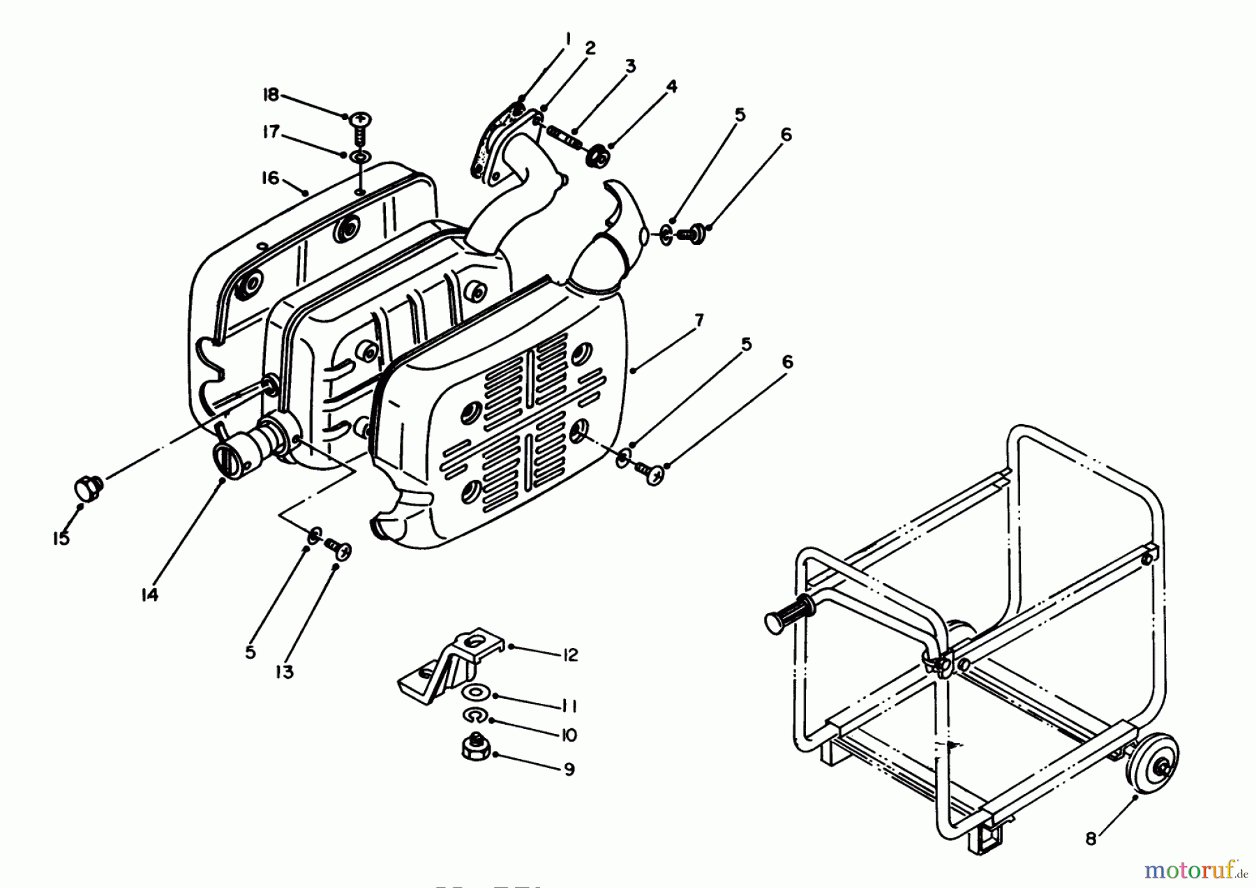  Toro Neu Generators 62025 (T2500) - Toro Generator, T2500, 1983 (3000001-3999999) MUFFLER ASSEMBLY
