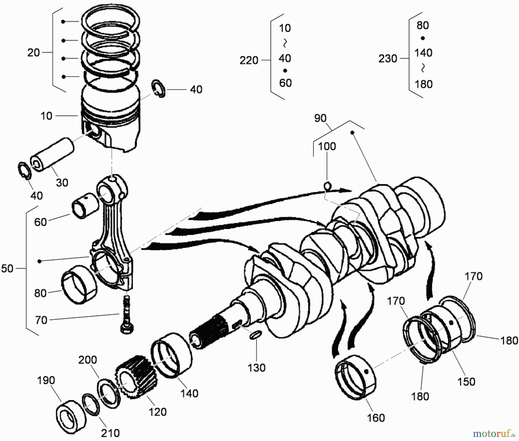  Compact Utility Loaders 22324 - Toro Dingo TX 525 Wide Track Compact Utility Loader (SN: 313000001 - 313999999) (2013) PISTON AND CRANKSHAFT ASSEMBLY