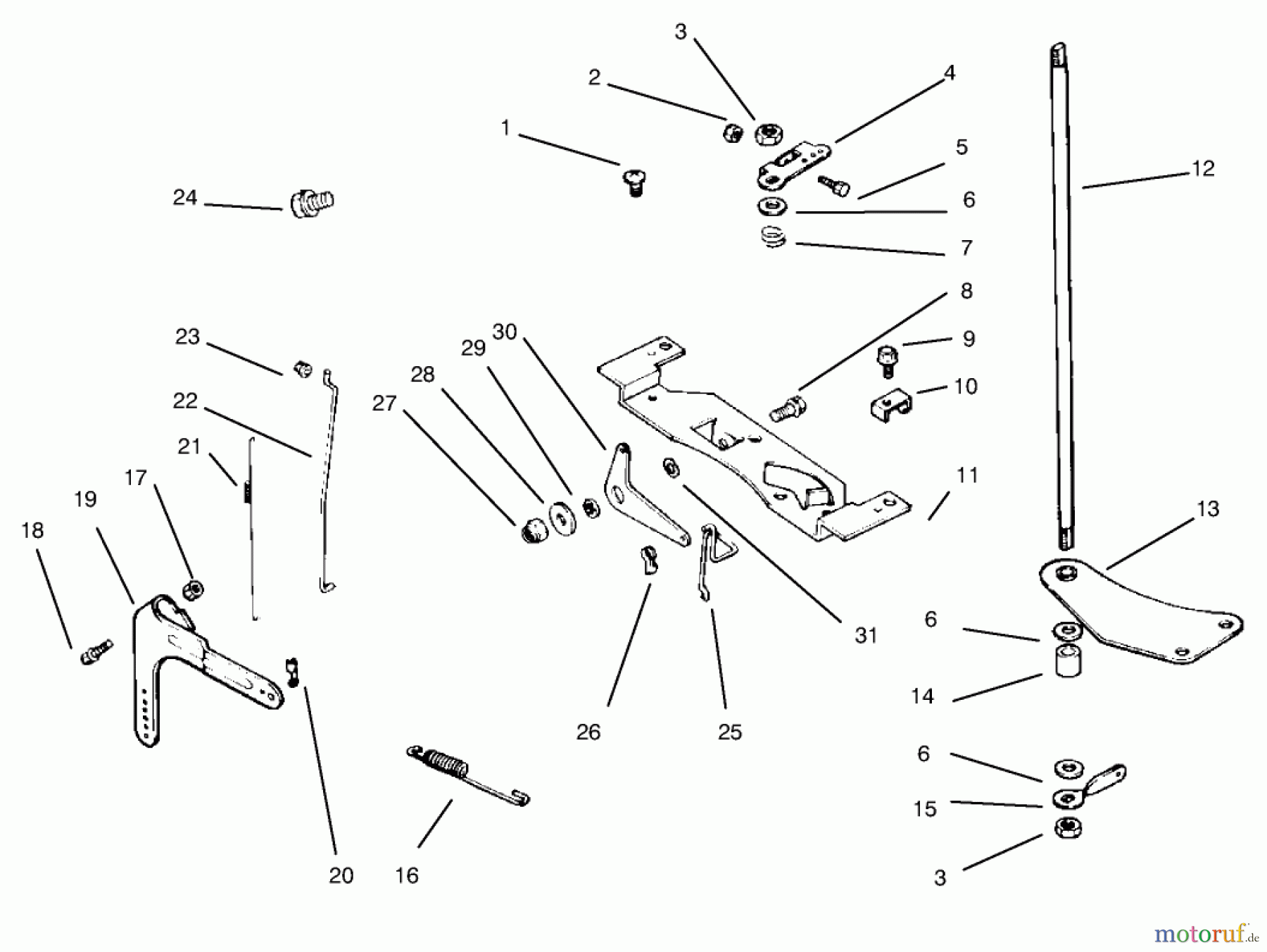  Rasenmäher Antrieb 30183 - Toro Mid-Size ProLine Traction Unit, Gear Drive, 18 hp (SN: 695101 - 699999) (1996) ENGINE CONTROLS