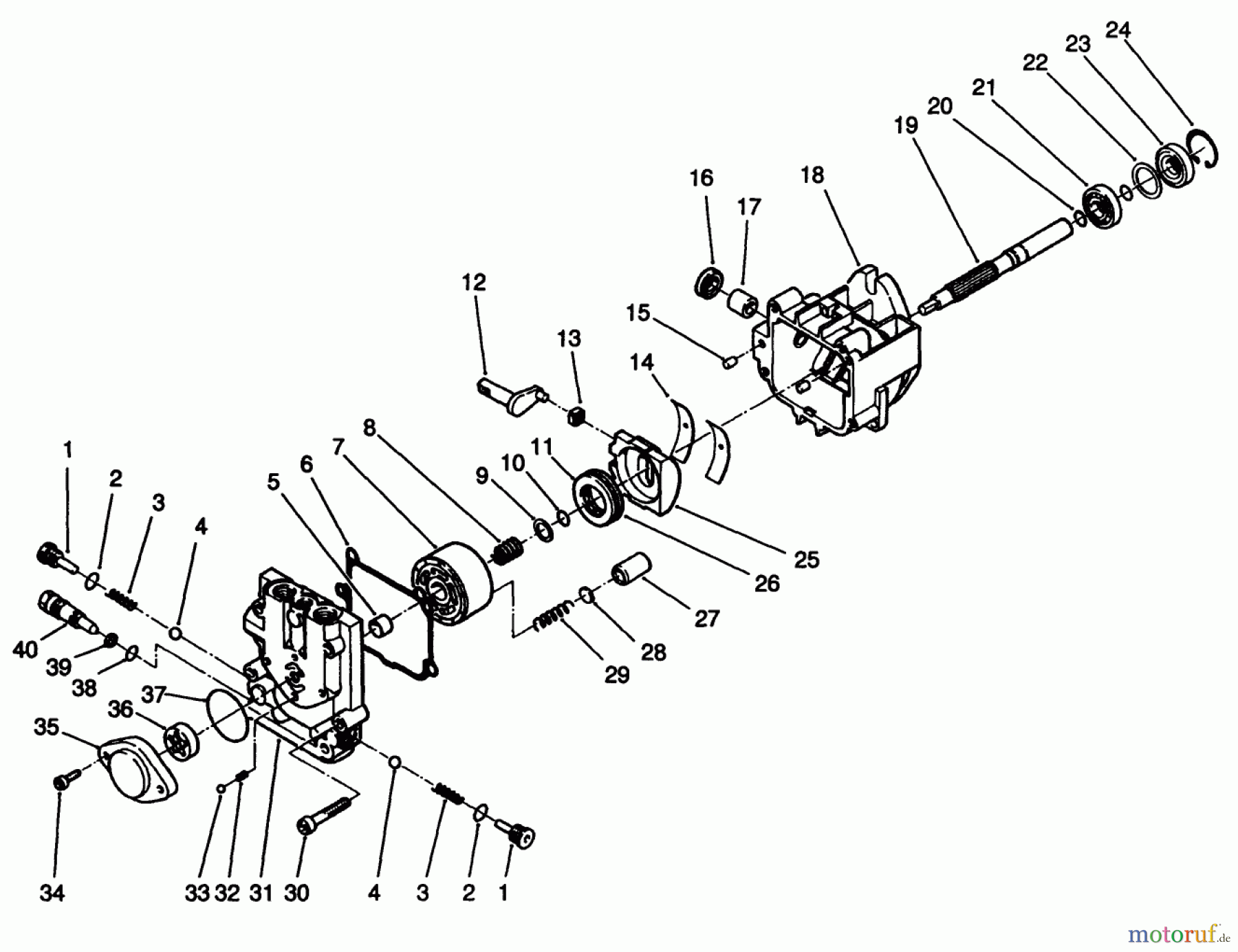  Rasenmäher Antrieb 30185 - Toro Mid-Size ProLine Traction Unit, Hydro Drive, 14 hp (SN: 10000001 - 19999999) (1991) HYDRAULIC PUMP ASSEMBLY NO. 82-8220